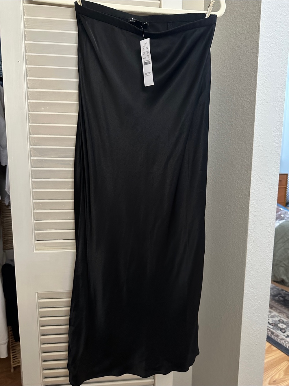 J Crew Gwyneth Black Midi Slip Skirt